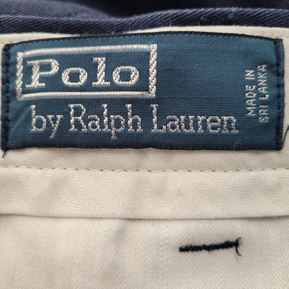 Polo Ralph Lauren Mens Flat-Front All Over Pony Logo Chino Shorts Navy Size 34 - Picture 4 of 6